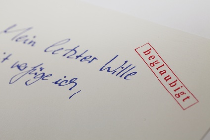 beglaubigter letzter wille handschriftlich verfasst